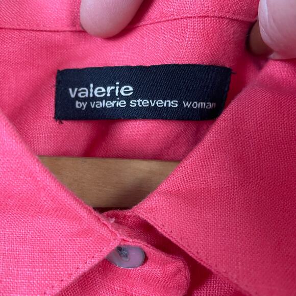 Valerie Stevens Woman 100% Linen Tunic Top 1X Beach Travel Resort Minimalist - Picture 6 of 8